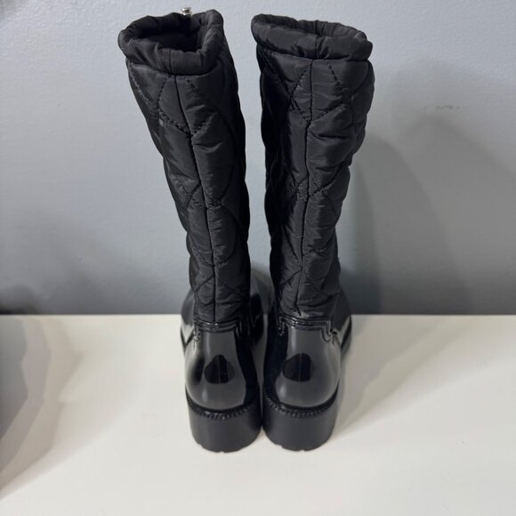 MARC FISHER black triumph quilted rain boots size 7 - Picture 4 of 7